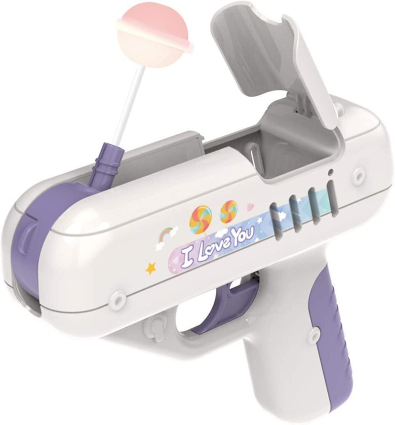 woobles Candy Gun Toy, Surprise Lollipop Launch Toy Gun, Candy Gun for TIK Tok Video, Surprise Ideas Gifts for Kids Boy/Girl Friend, for Children Adult I Love You (Purple) - Image 1